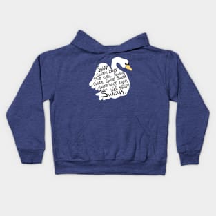 Swan Tongue Twister Kids Hoodie